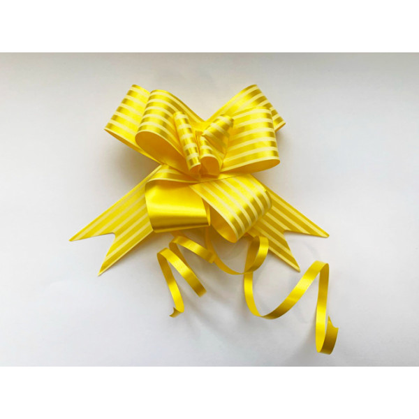 Бант-бабочка с принтом Полоски 3см, желтый