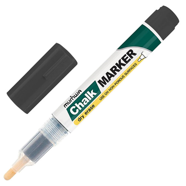 Маркер меловой MunHwa Chalk Marker черный 3 мм.спиртовая основа