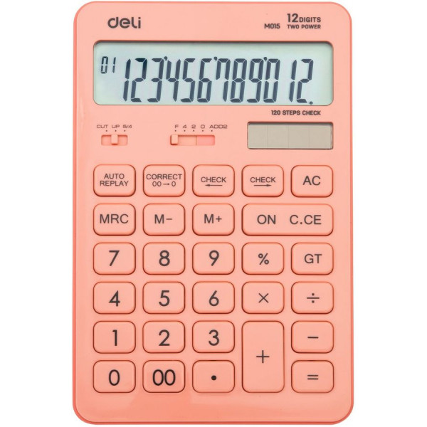 Калькулятор Deli  Touch розовый 12 - разр. 108х15х175 мм