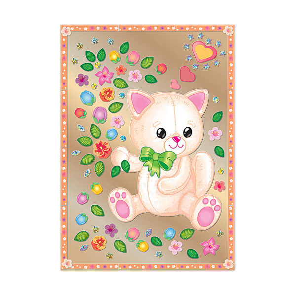 Набор для картины " Котик с цветами" антистресс