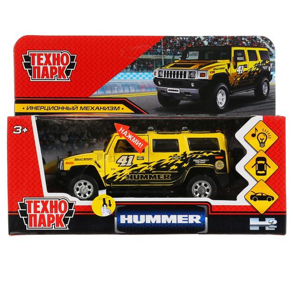 Машина мет. свет.звук hummer h2 спорт,  12 см желтый
