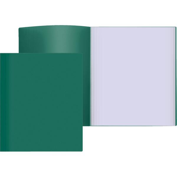 Папка с 100 вклад. "Attomex" А4 непрозрачная зеленая