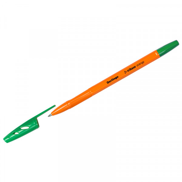 Ручка шариковая Berlingo "Tribase Orange" зеленая 0.7