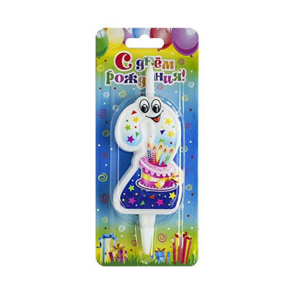 Свеча-цифра 2 С глазками