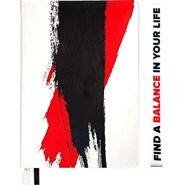 Ежедневник недатированный "de Vente Intensity" А5 320 стр, бело-черно-красный, белая  бумага
