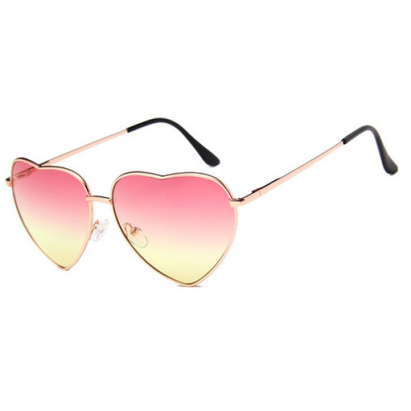 Очки светящ. для карнавалов  "Желтые очки сердечки".