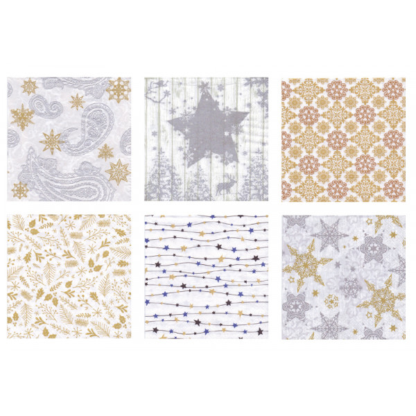 Салфетки бумажные 33*33 Звездное небо 6шт