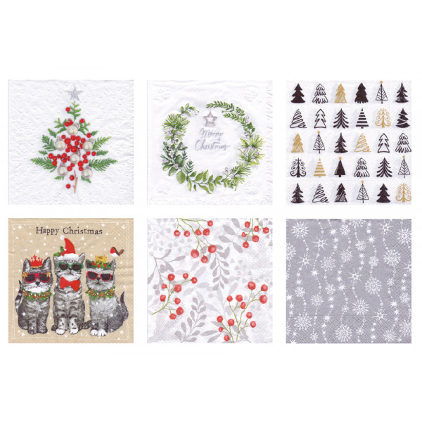 Салфетки бумажные 33*33 Замечательны праздник 6шт