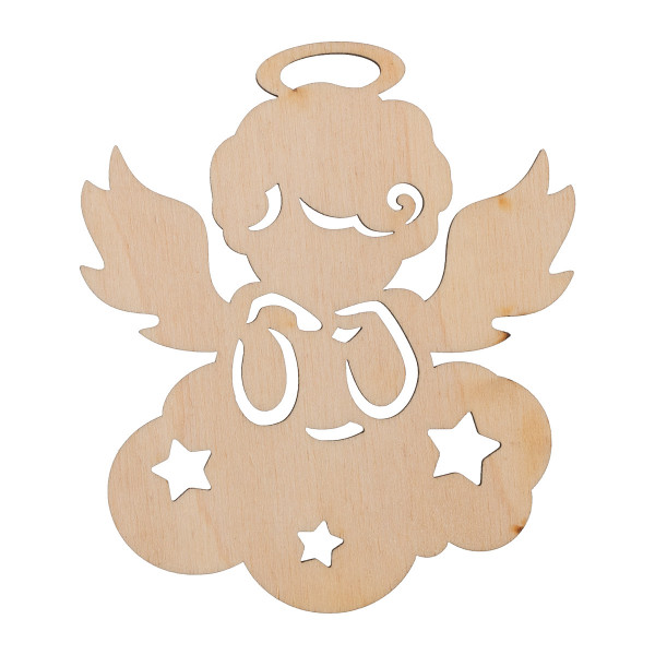 Заготовка для декорирования Подвеска фанера Ангелочек на облаке 2