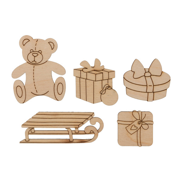 Заготовка для декорирования фанера Мини набор Новогодний