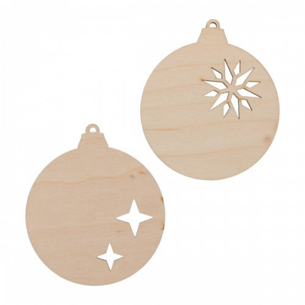 Заготовка для декорирования, подвеска "Ёлочные шары" фанера