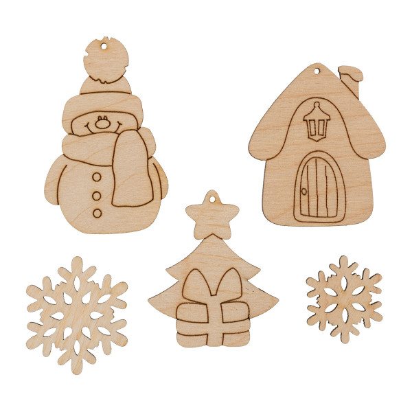 Заготовка для декорирования. Мини набор "Снеговичок" фанера