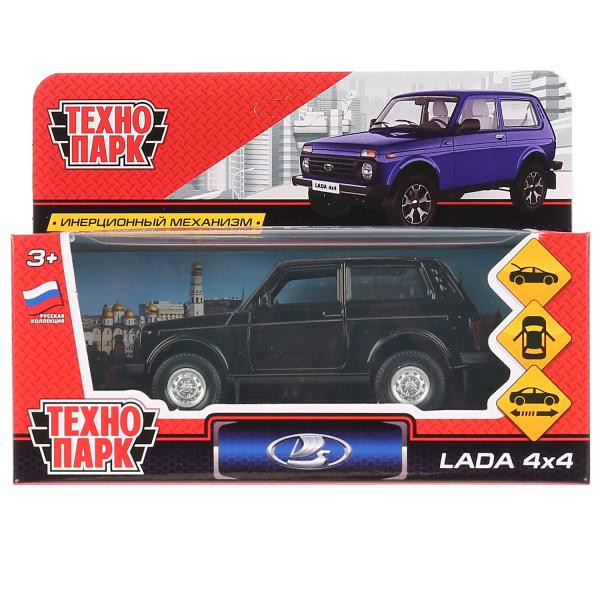 Машина мет. ин. LADA4X4, длина 12см черная