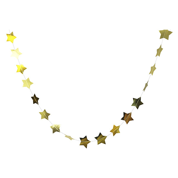Подвеска Звезды 5см gold фольга 120см