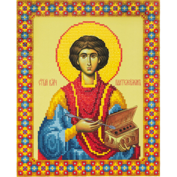 Кристальная мозайка (алмаз.вышивка) "Икона святого Пантелеймона Целителя"
