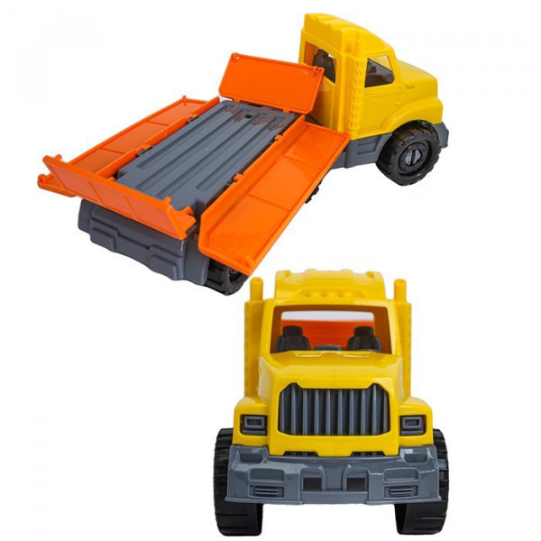 Машинка "Тягач" БИЗОН бортовой с прицепом строительный