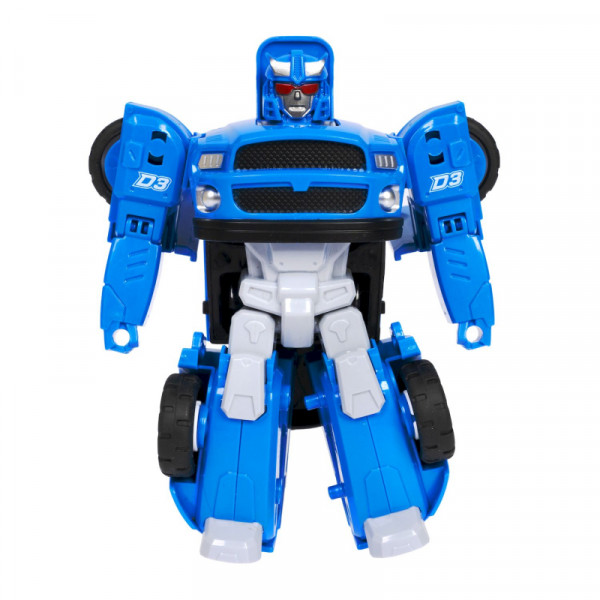 Трансформер Робот-автомобиль, джип синий с богажником