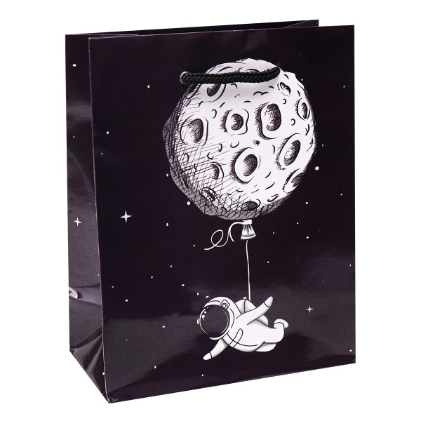 Пакет подарочный с глян.ламинацией 11,5*14,5*6 см Космонавт с шариком