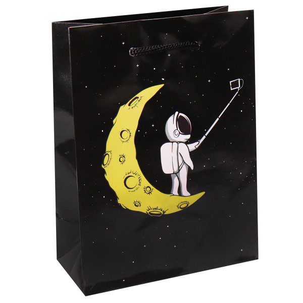 Пакет подарочный с глян.ламинацией 11,5*14,5*6 см Селфи на луне