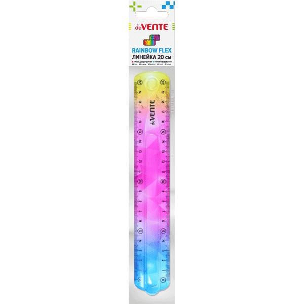 Линейка 20 см "deVENTE. Rainbow Flex" гибкая полупроз.