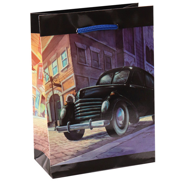 Пакет подарочный  Optima с глянц.лам.11,5*14,5*6 см Черный автомобиль