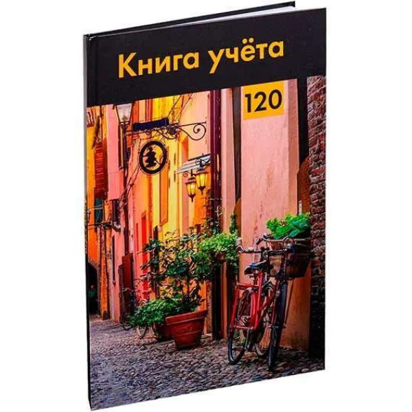 Книга учета 120л. кл. Старинная улочка. глянц. лам., блок-офсет, 200*298