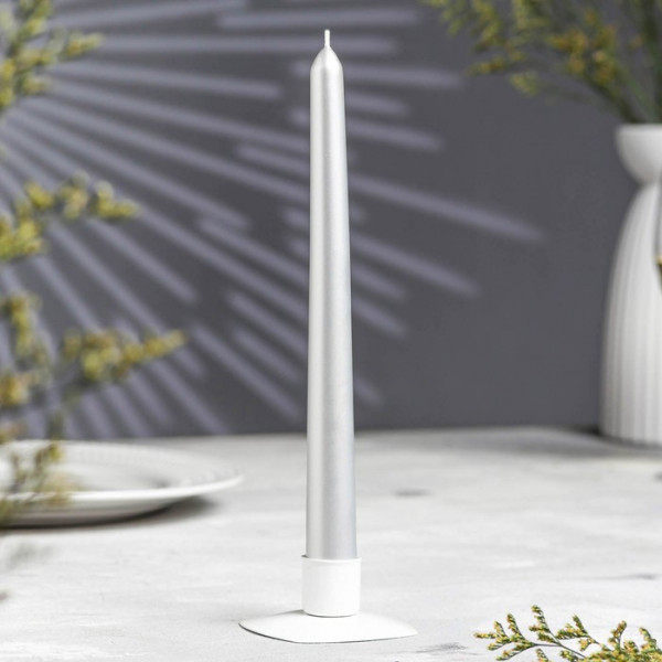 Свеча античная серебряная 2*25см