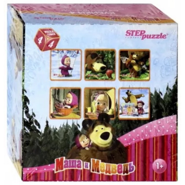Кубики 4шт Маша и Медведь