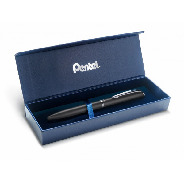 Ручка гелевая "EnerGel" в подар.упак.0,7мм черный мат.мет.корпус