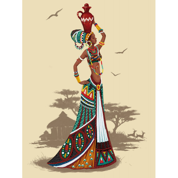 Кристальная мозайка (алмаз.вышивка) "Африканка" 40*30