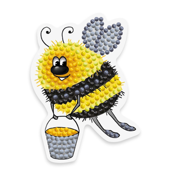 Кристальная мозайка (алмаз.) "Шмель" магнит 7*9,5