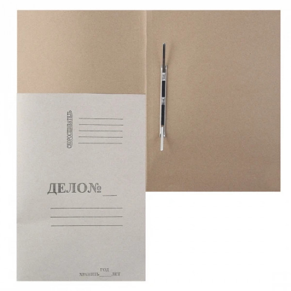 Скоросшиватель ECONOMY А4 картон., немел, серый 190г/м2