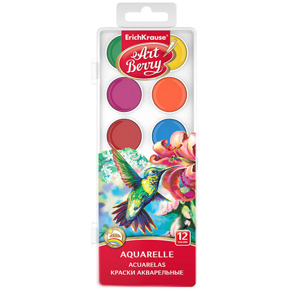Краски акварельные ArtBerry 12 цв. с УФ защитой яркости