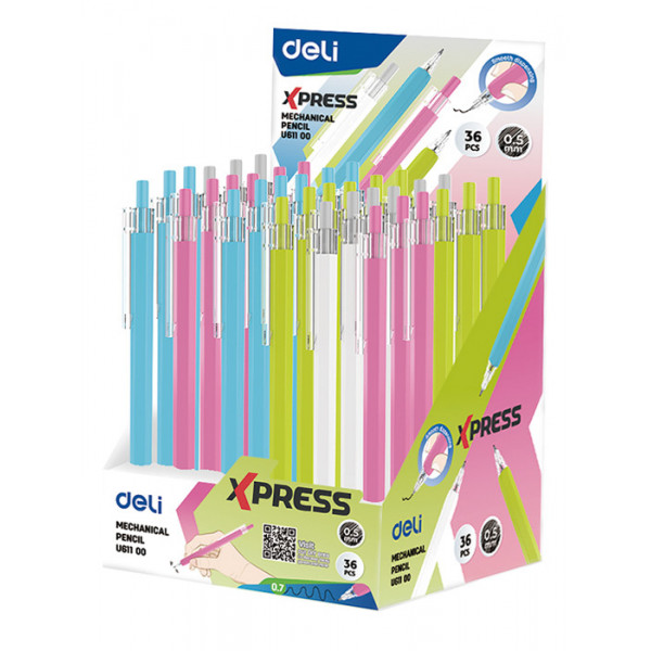 Карандаш мех. Deli  Xpress 0,5мм, пластик ассорти