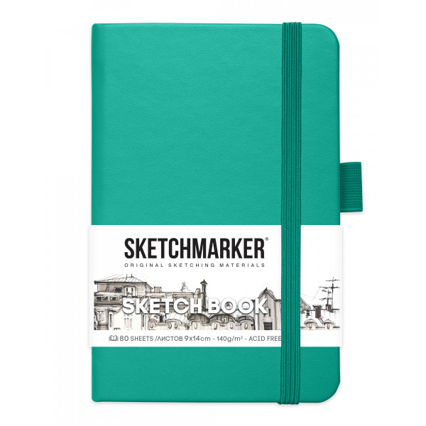 Блокнот для зарисовок 80л. "Sketchmarker. Изумрудный" 9*14см 140г
