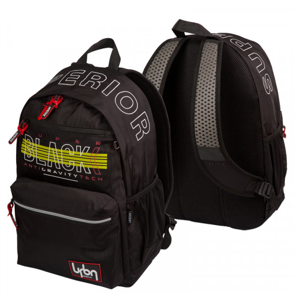 Рюкзак "deVENTE. Super BLACK" подростковый 44x31x20 см текстильный