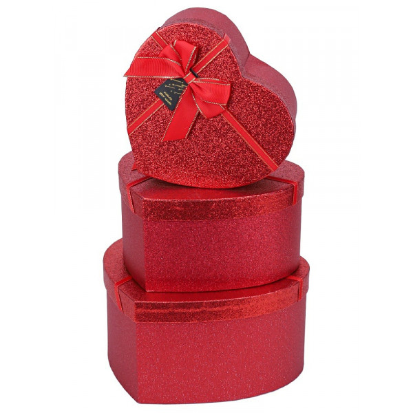 Коробка в форме сердца "Алое сердце" средняя