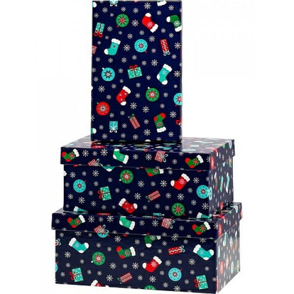 Коробка Носочки и подарки, прямоугольная, большая