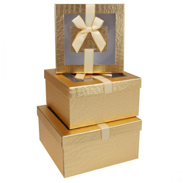 Коробка подарочная с окном Sweet day золото