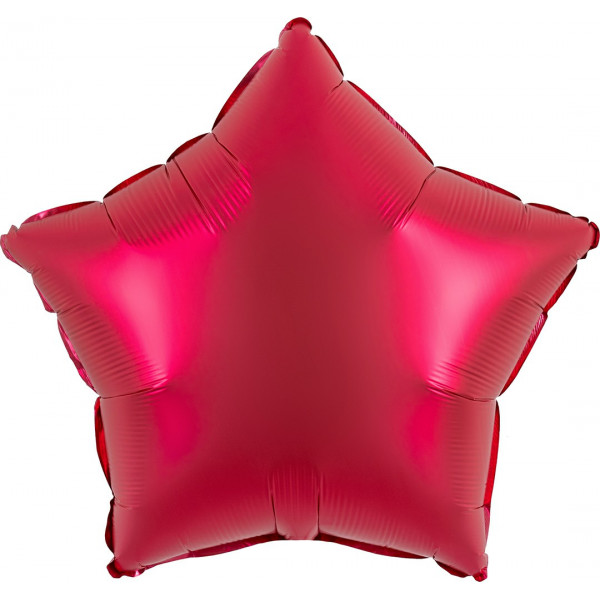 Шар (18/46) Звезда, Красный, сатин