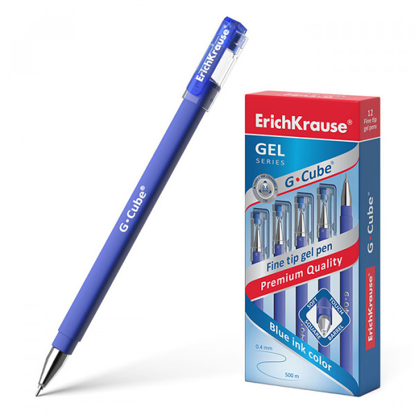 Ручка гелевая "G-Cube", цвет чернил син, 0,5, игольчат.