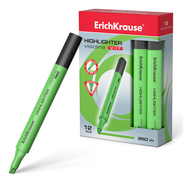 Текстмаркер ErichKrause Visioline V-17, цвет зеленый