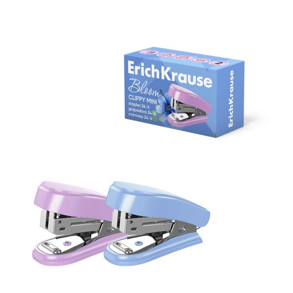 Мини-степлер Erich Krause №24/6 Clippy Mini Pastel