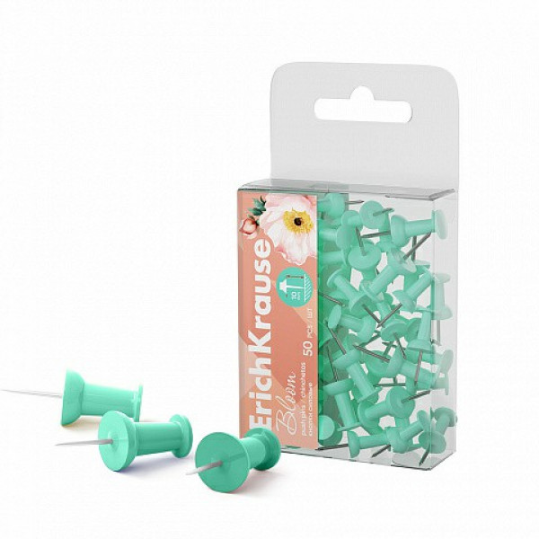 Кнопки силовые Erich Krause Pastel Bloom Mint 50шт