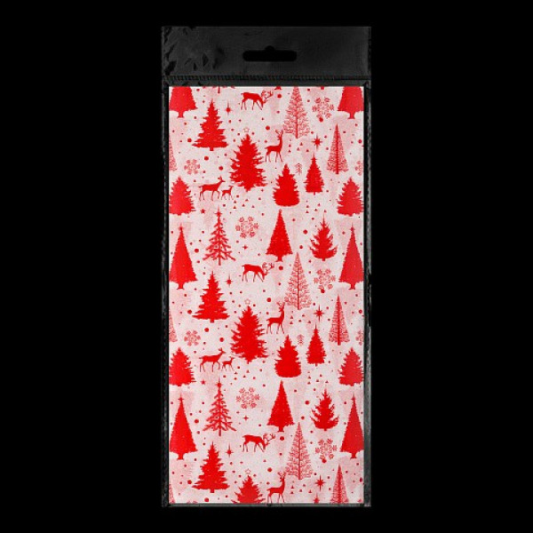 Набор Erich Krause Decor 4 листа упаков.бумаги тишью Елочки красные 50*70 см