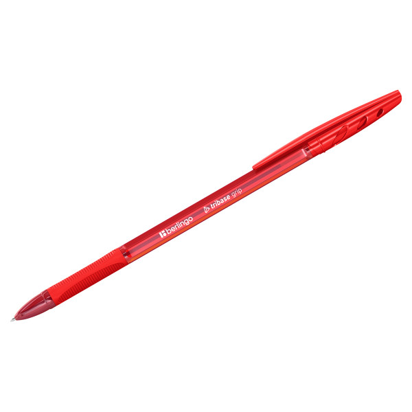 Ручка шариковая Berlingo Tribase красная 1.0мм, грип