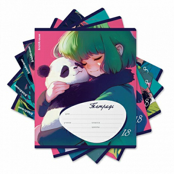 Тетрадь 18 л. лин. Erich Krause Panda Hugs