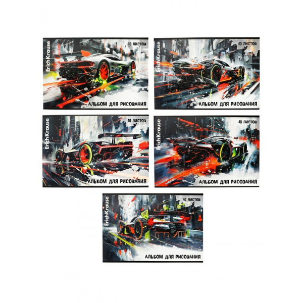 Альбом д/рисования 40л Adrenaline Speed, скоба