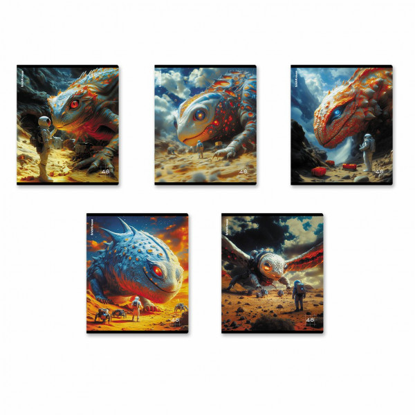 Тетрадь 48л. кл. Cosmo Dragons глянц. ламин. Mix-pack