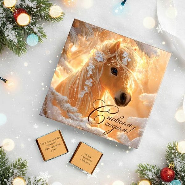 Набор 9 шоколадок "С Новым Годом!" (лошадка)